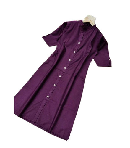 Purple Jaipuri Kurtis - Cotton, Sizes L/ M/ S/ XL/ XXL, Color: Purple | Features: Anti-Wrinkle, Breathable, Quick Dry, Machine Washable, Short Sleeve