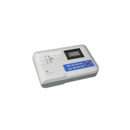 Single Channel ECG Machine - Portable, Manual Mode, Ac Filter | Digital Display, Electric Power Source, Plastic & Metal Build