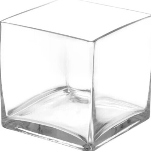 Square Glass Cube Shape Vase
