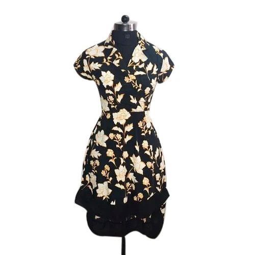 V Neck Ladies Printed Tunic Dress