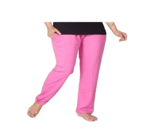Ladies Ankle Leggings - Cotton Blend, Mid Waist, 4-Way Stretch | Anti-Wrinkle, Breathable, Quick Dry, Slim Fit, All Season in Pink