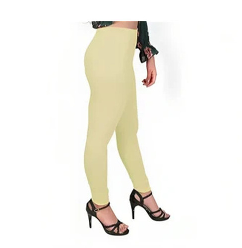 Ladies High Waist Slim Fit Leggings - Superior Cotton Lycra Material, 4-Way Stretch, Elastic Band Closure, Anti-Wrinkle, Breathable, Quick Dry, Available in Beige, All Season Wear