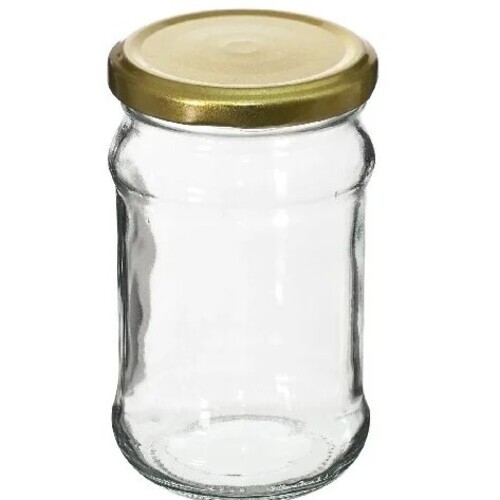 130ml Mason Glass Jar - Transparent Glass, Round Shape, Metal Lug Cap | Ideal for Kitchen Pickle Storage, Plain Design, Versatile Size