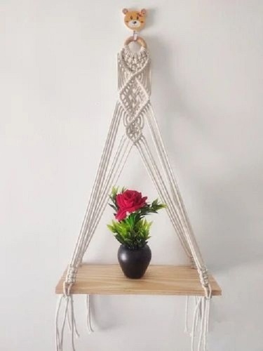 30 Inch Macrame Wall Hanging - Cotton and Jute Material, Knitted Pattern | Lightweight, Durable, Versatile Indoor Decor for Plants