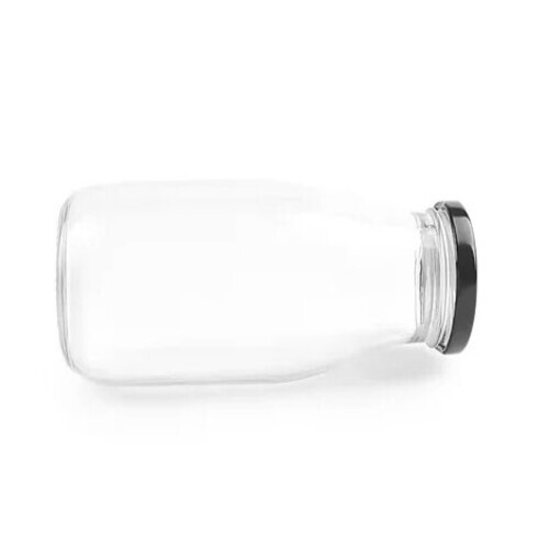 300ml Milk Glass Bottle - Glass Material, 25cm Length, 3inch Diameter, Transparent Color | Round Shape for Beverage Use