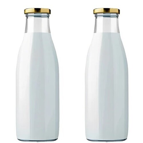 Glass Beverage Bottle - 500 mL Capacity, 21x6x4 cm Transparent Screw Cap Design, Round Shape, Ideal for Industrial Use