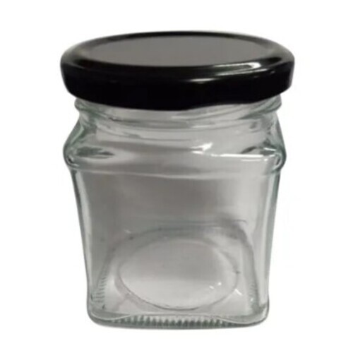 Glass Storage Jar - 500ml Capacity, Screw Cap With Black Finish - Ideal For Dry Food Storage, Transparent Design