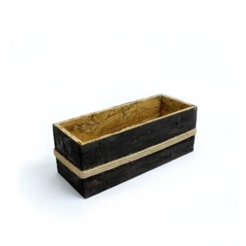 6mm Wooden Flower Pot - Wooden, 10 x 4 x 4 Inches, Brown | Ideal for Flower Decoration and Indoor Plant Display