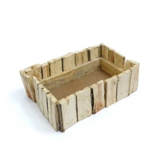 Wooden Basket - 8x17x3 inches, 7mm Thickness | Eco-Friendly Material, Rectangular Shape, Beige Color