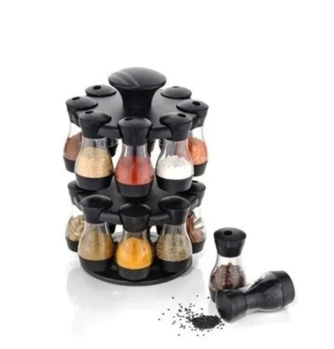 Airtight Plastic Spice Jar Set - 120 ml Lightweight Design Stylish Brown Finish Clear Visibility Stackable & Easy to Clean