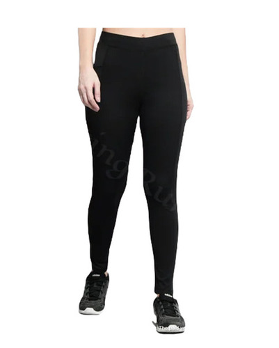 Black Gym Leggings - Polyester-Spandex Blend, Customized Size | High Waist, 4-Way Stretch, Breathable, Quick Dry, Skin-Friendly