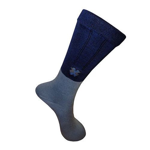 Cotton Socks - Premium Quality, Blue and Grey Design | Adjustable Stretch, Soft-Hand Feel, Flexible Knit, Anti-Static, Non-Irritating, Snug Fit, Versatile Style