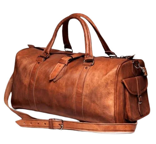 Brown Leather Duffle Bag