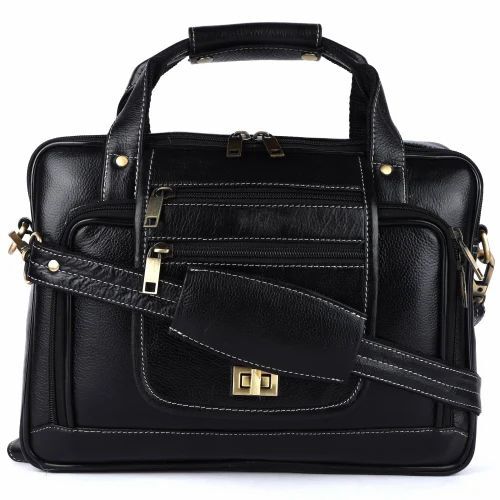 Desnger Leather Laptop Bag - Color: Black