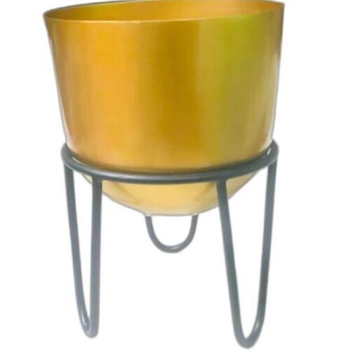 Golden Metal Flower Pot