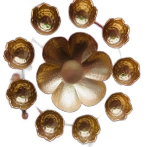 Handicraft Metal Urli - Round Floral Patterned Design in Golden Finish | Versatile Decorative Piece, Ideal for All Settings