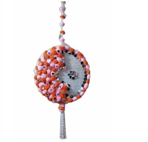 Handmade Wool Wall Hanging - 30cm Diameter, Multicolor Round Design | Modern Aesthetic, Handmade Finish, Decorative Wall Installation