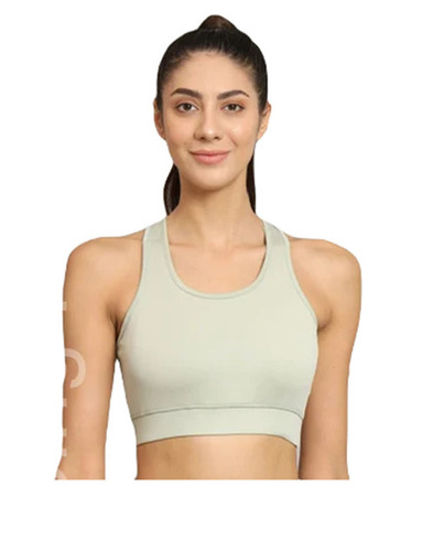 Ladies Sports Bra - Lycra Spandex Mix, Size 28-42, Gray | Full Coverage, Breathable, Skin-Friendly, Wide Strap, Sleeveless, Fade Resistant, Hand Washable