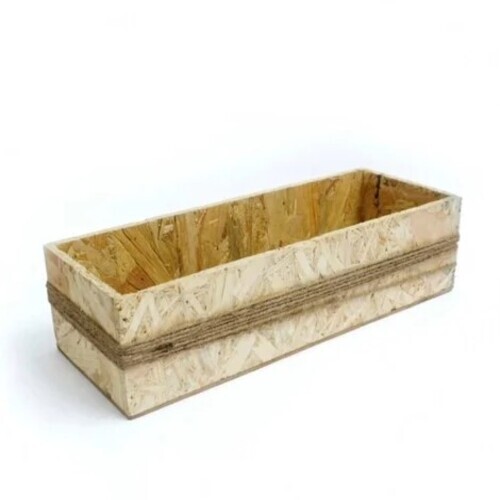 Light Brown Wooden Flower Pot