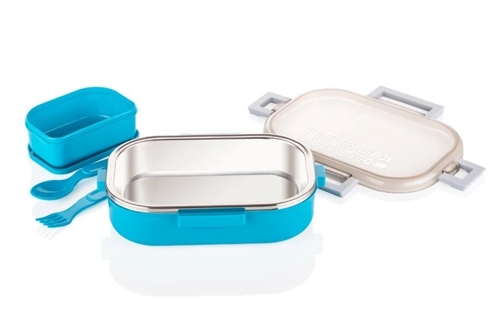 Lunch Box - ABS Material, Blue Color | Durable, Airtight Seal, Insulated, Lightweight, Multiple Compartments, Microwave Safe, Dishwasher Friendly, Eco-Friendly, Stylish Design