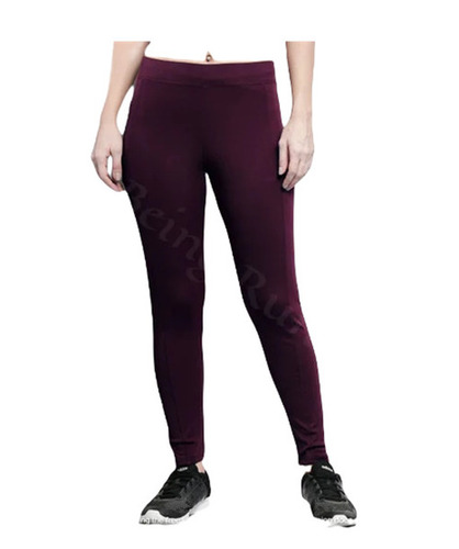 Magenta Gym Leggings - 4-Way Stretch, High Waist, Ankle Length | Breathable, Skin-Friendly, Quick Dry, Fade & Wrinkle Resistant