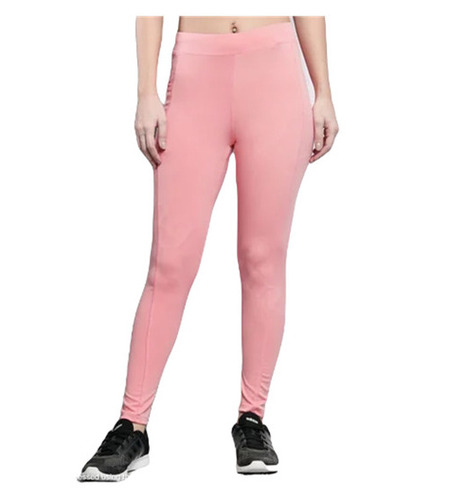 Pink Gym Leggings - Polyester 85% & Spandex 15%, High Waist, 4-Way Stretch | Breathable, Skin-Friendly, Quick Dry, Machine Washable, Fade and Wrinkle Resistant