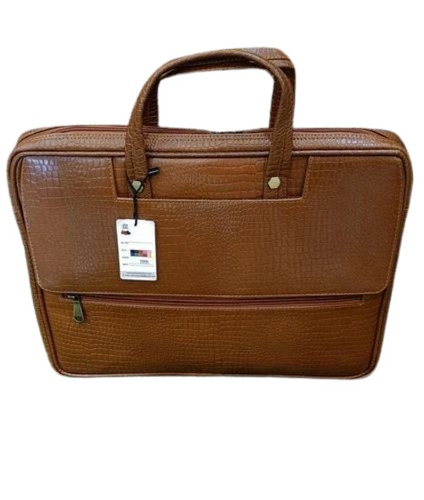 Leather Laptop Bag - Polished Finish, 14.5'' to 16.5'' Size, Durable Brown Design, Attractive Style, Zipper Closure, 1 Year Warranty