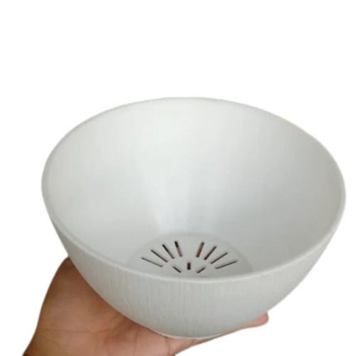 Plastic Flower Pot - Plastic Material, Round Shape, White Color | Ideal for Home Decoration