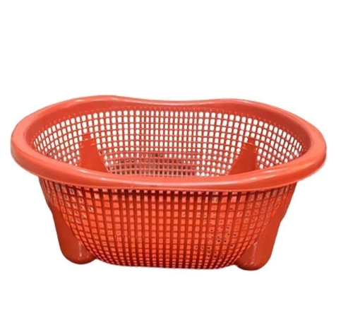 Plastic Oval Basket (Tokra) - Color: Red