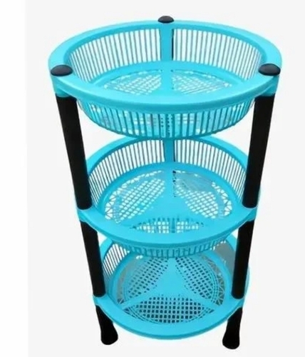 Plastic Round Rack - Lightweight Plastic, All Size, Stylish Blue Design | Versatile Storage, Easy Assembly, Stackable Option, Eco-Friendly, Durable Finish