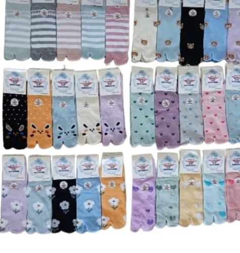 Premium Quality Cotton Ladies Socks - Lightweight, Stretchable Fit, Odor-Resistant | Moisture-Wicking, Open Toe Separation, Seamless Design