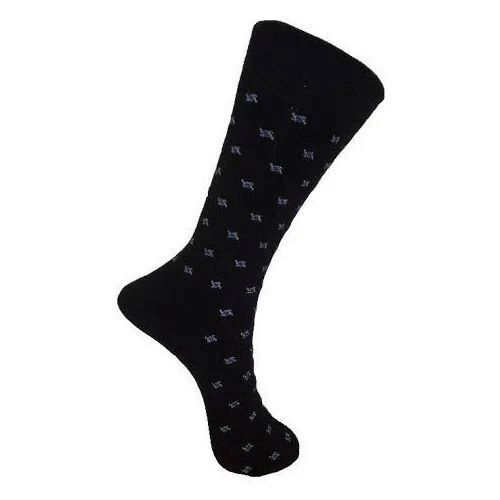 Printed Pattern Designer Socks - Cotton Blend, Middle Elasticity, Black and Grey | Reinforced Toes, Wrinkle-Resistant, Anti-Friction, Elegant Style, Smooth Seams, Easy Movement