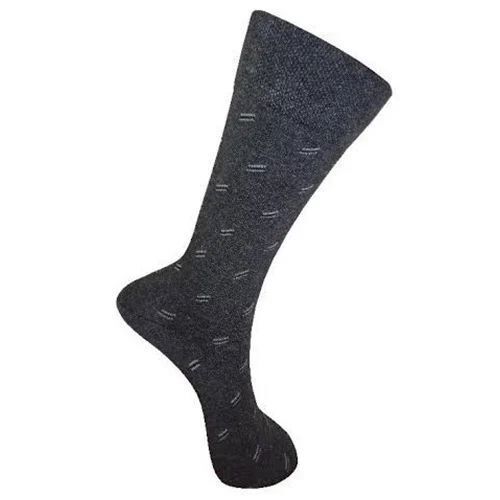 Printed Premium Designer Socks - Cotton Blend Blue and Grey | Adjustable Stretch Soft-Hand Feel Flexible Knit Anti-Static Versatile Style
