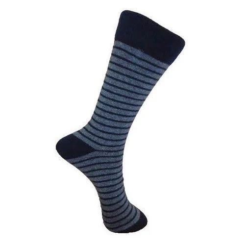 Premium Cotton Printed Socks - Dark Blue, Lightweight Feel with Seamless Toes, Quick-Dry, and Elastic Cuffs