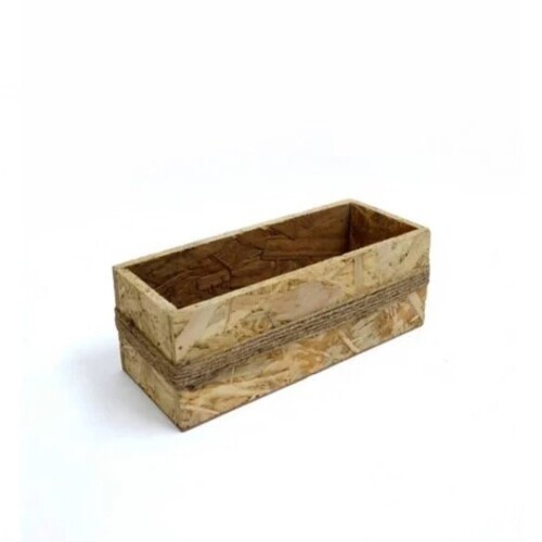 Rectangular Wooden Flower Basket - 6 x 16 x 4 Inch, Brown Eco-Friendly Wood Design | Ideal for Flower Decoration