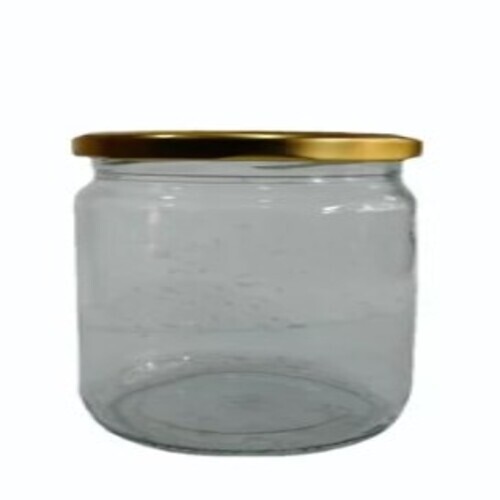 Round Glass Jar - Transparent Glass, Metal Lug Cap, Round Shape for Pickle Storage | Versatile Size, Plain Pattern