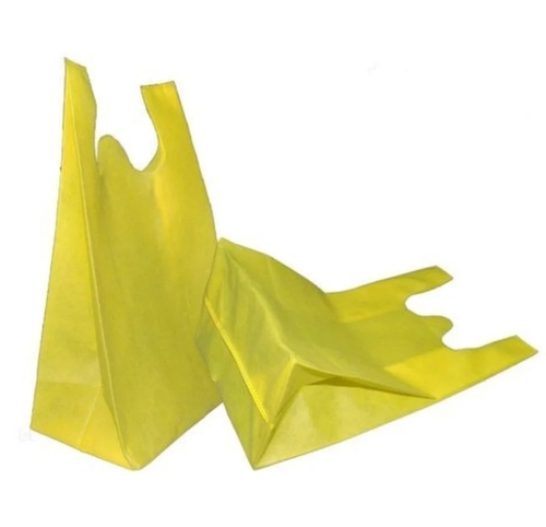 Royal-7 Non Woven W Cut Bag - Non Woven, 8 x 10 Inch, Yellow | Biodegradable, Reusable, Lightweight, Tear-Resistant, Customizable Prints, Versatile Sizes, Convenient Handles