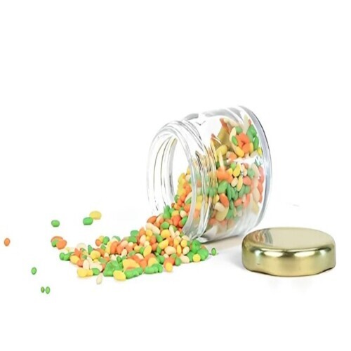 Salsa Glass Jar - Transparent Round Lug Type | Microwave Safe, Ideal for Pickle Storage