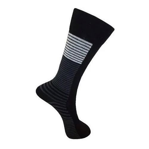 Stain Resistant Designer Socks - Cotton, Dark Blue and Grey, Printed Pattern | Everyday Wear, Versatile Style, Double-Stitched, Adjustable Waistband, Breathable Mesh