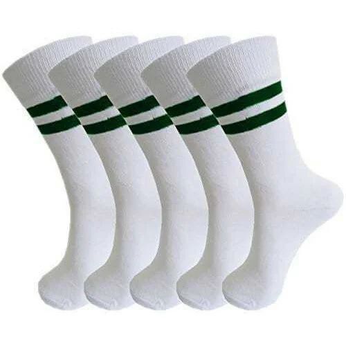 White Kids Strip Socks - Cotton