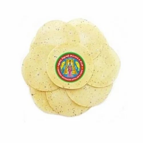 Masala Appalam Papad - 200 gm Packet, Medium Size, Light Yellow, Made with Urad Flour, Rice Flour & Spices, Suitable for All Ages, 3 Months Shelf Life, Excellent Taste