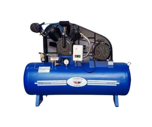 Two Stage Air Compressor - 3 HP, 220L Air Tank Capacity, Low Noise, 12 Kg Discharge Pressure, 20 CFM Flow Rate, Industrial Use, Air Cooled, Lubricated, Class 1 Air Quality