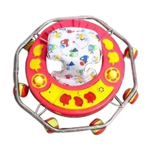 Premium Quality Red Baby Walker - BPA-Free Plastic & Iron, Travel-Friendly with Lockable Wheels, Soft-Touch Fabric, Interactive Lights, Comfortable Ergonomic Seating for Kids aged 1-2 Years