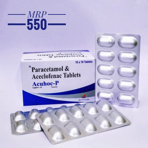 Aceclofenac Paracetamol Tablets - Prescription Required Medicine for Hospital and Clinic Use, Store in Cool and Dry Place, Precautions Must Be Observed
