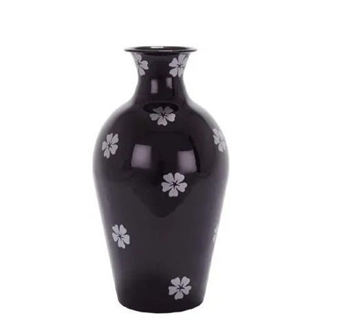 Black Printed Flower Pot