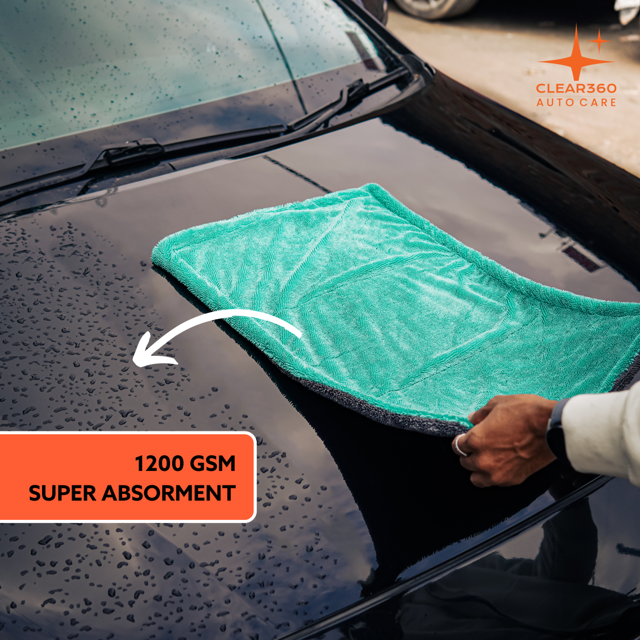 Clear360 1200 GSM Microfiber Cloth for cleaning