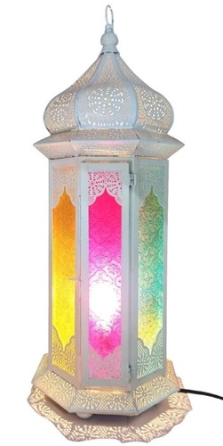 Colourfull Lantern - LED Handmade Decoration Light 15x15x42 Inches, Multi-Color Metal, Modern Round Design