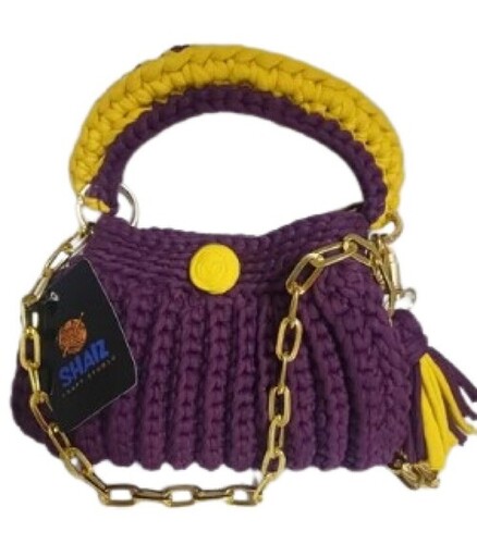 Cotton T-Shirt Yarn Bag - Custom Sizes Available, Fancy Design for Enhanced Appearance, Long Lasting Finish, Easy to Carry