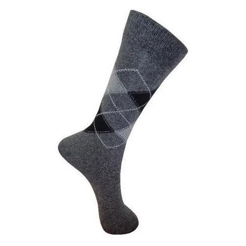 Easy Care Designer Socks - Premium Quality Cotton, Grey Color | Reinforced Toes, Comfortable Stretch, Fade-Resistant, Flexible Knit, Non-Chafing, All-Season Wear