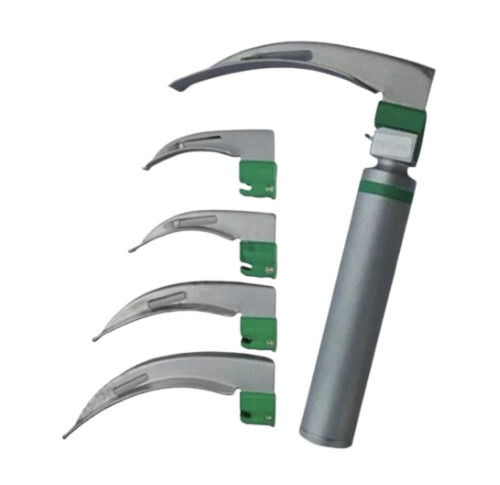 Fiber Optic Laryngoscope - Curved Sterile Blades, Reusable Set of 5 for Enhanced Airway Visibility in Hospitals